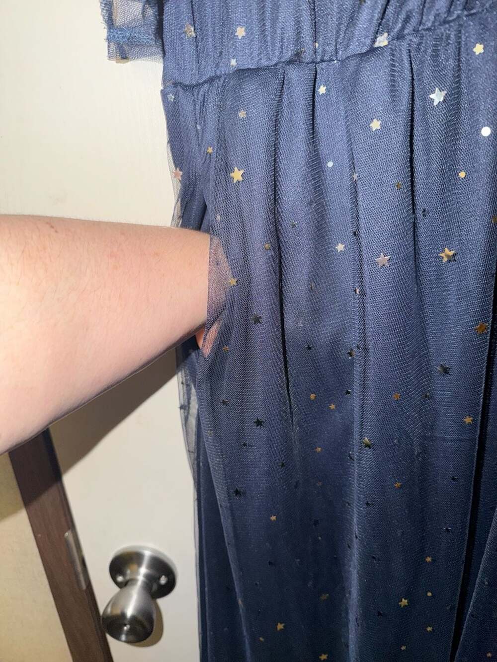 BloomChic Starry Star Mesh Mesh Overlay Dress Plus Size 3X 22-24 with Pockets - Picture 3 of 9